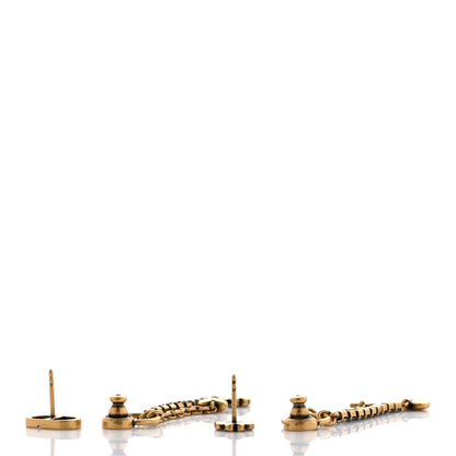 Christian Dior Crystal CD Dangle Chain Earrings Gold 4 of 5