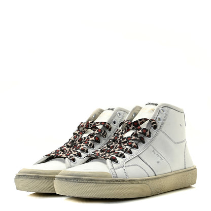 Saint Laurent Calfskin Distressed SL/37M High Top Sneakers 36.5 White 3 of 19