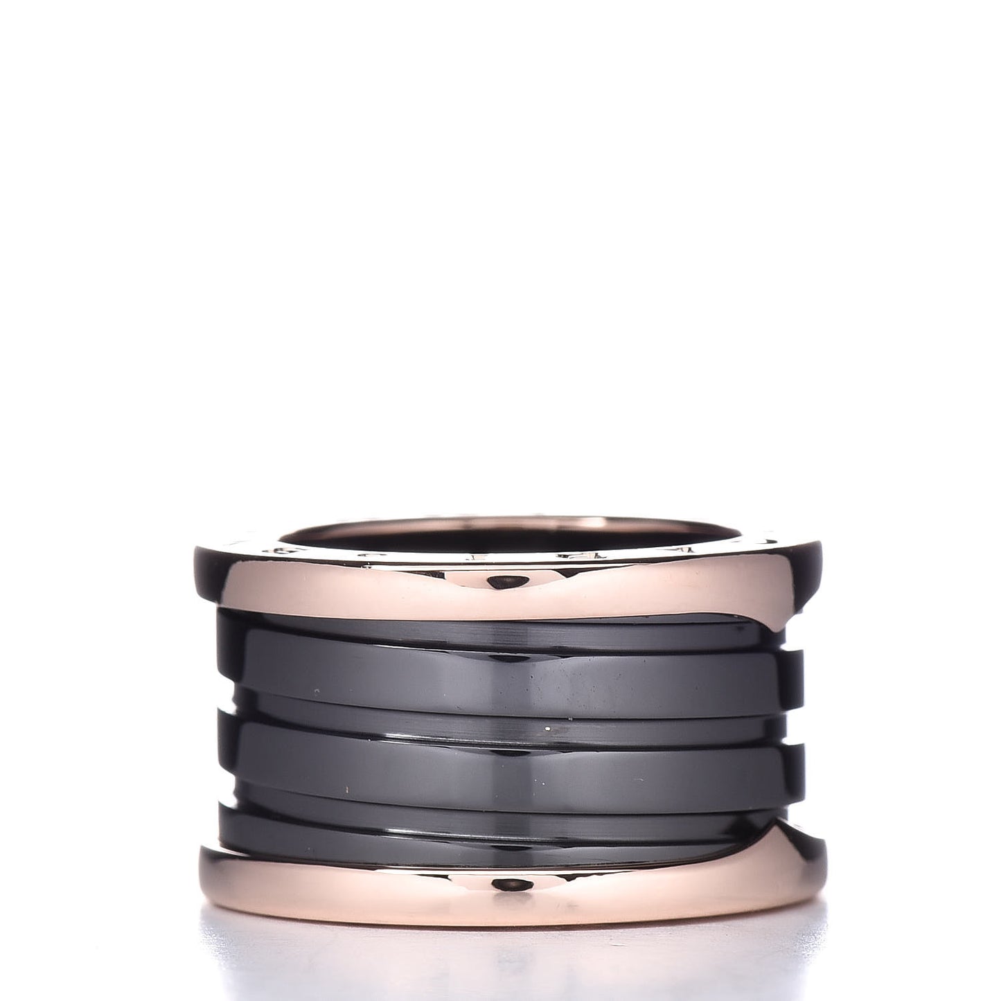 18K Rose Gold Black Ceramic B.Zero1 Four-Band Ring 49 4.75