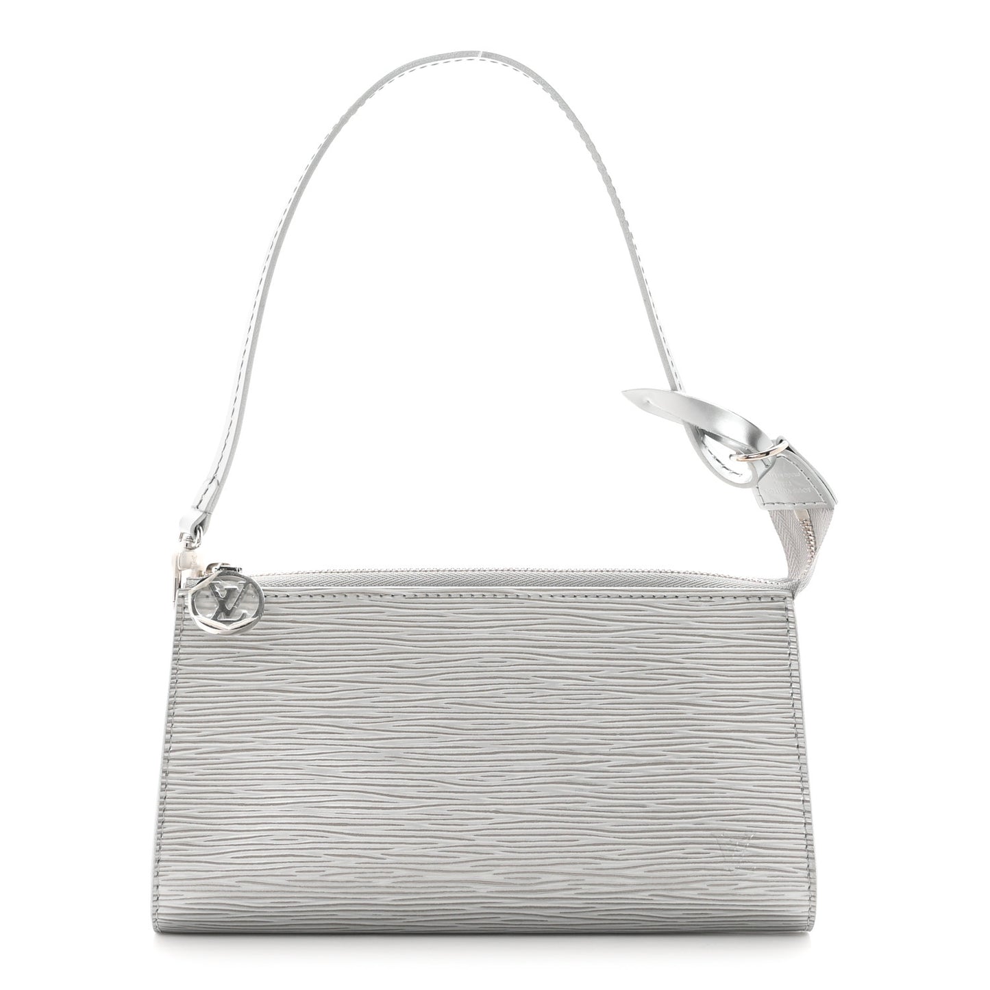 Epi Pochette Accessories Metallic Silver