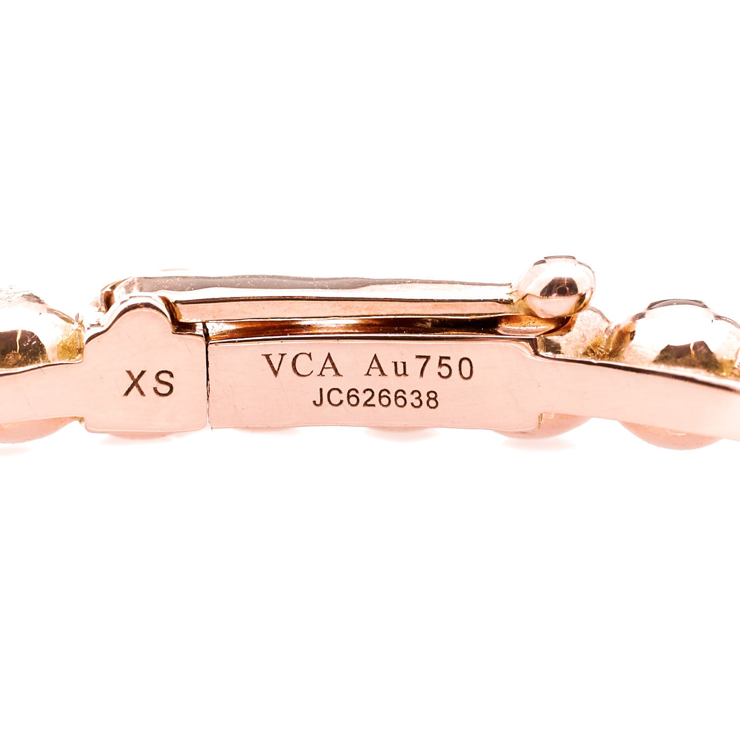 Van Cleef & Arpels 18K Rose Gold Perlee Pearls of Gold Bracelet XS 3 of 4