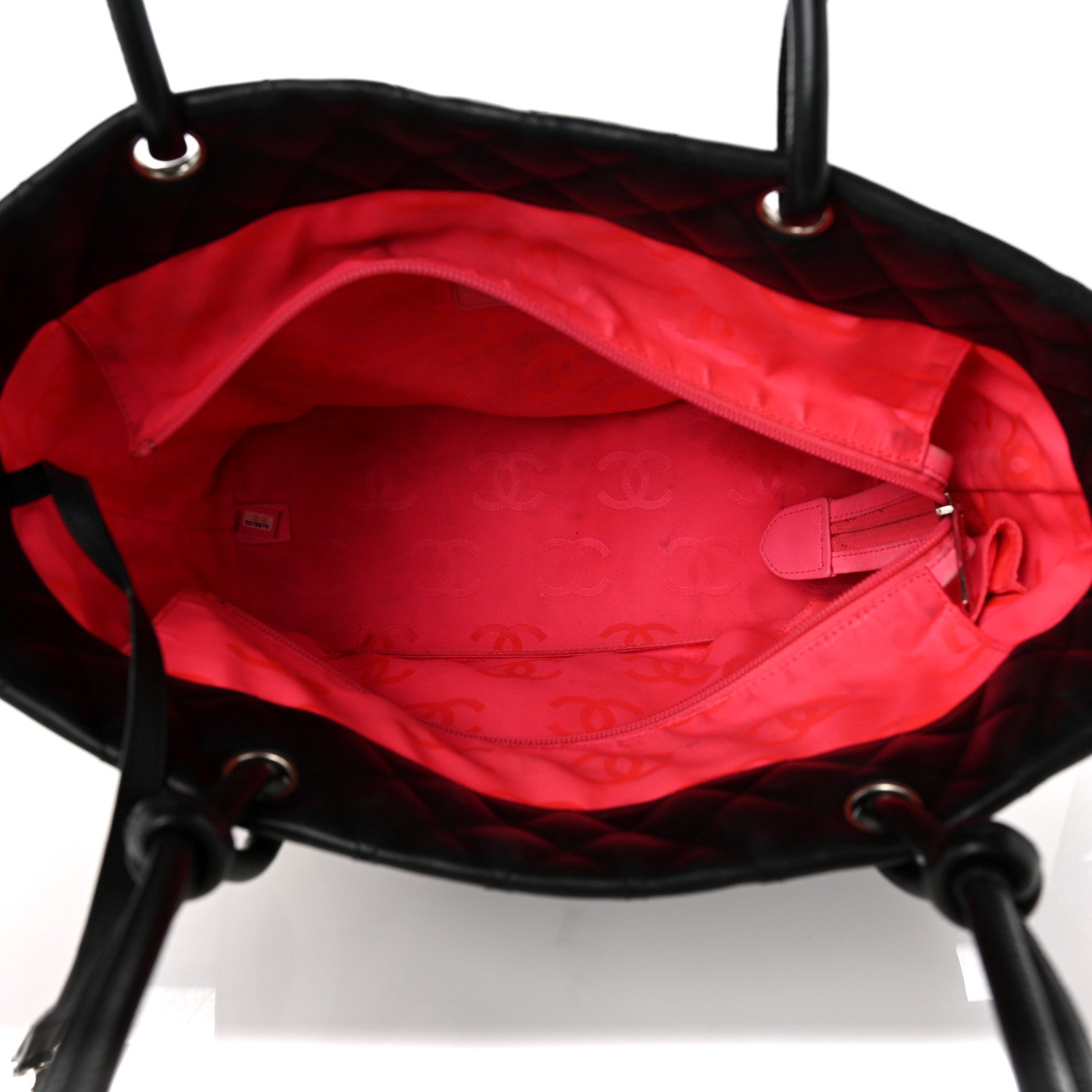 Chanel Calfskin Quilted Large Cambon Tote Black White 5 of 12