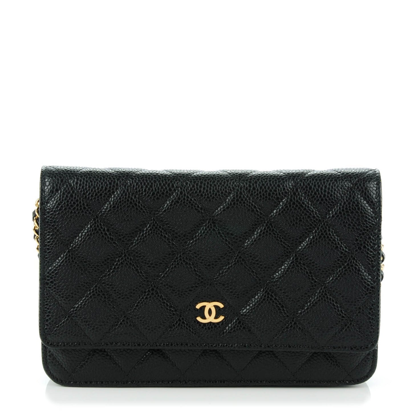 Caviar Quilted Wallet On Chain WOC Black
