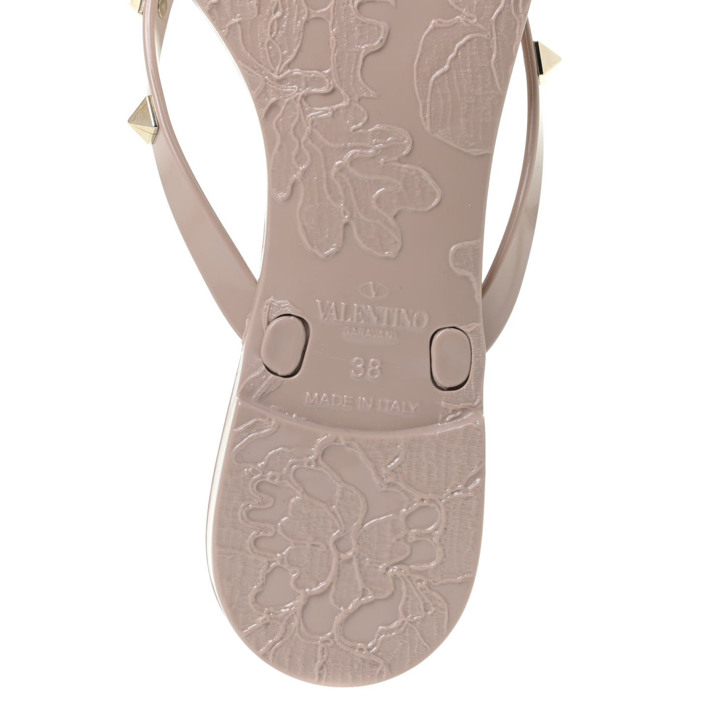 PVC Jelly Rockstud Bow Thong Sandals 38 Poudre