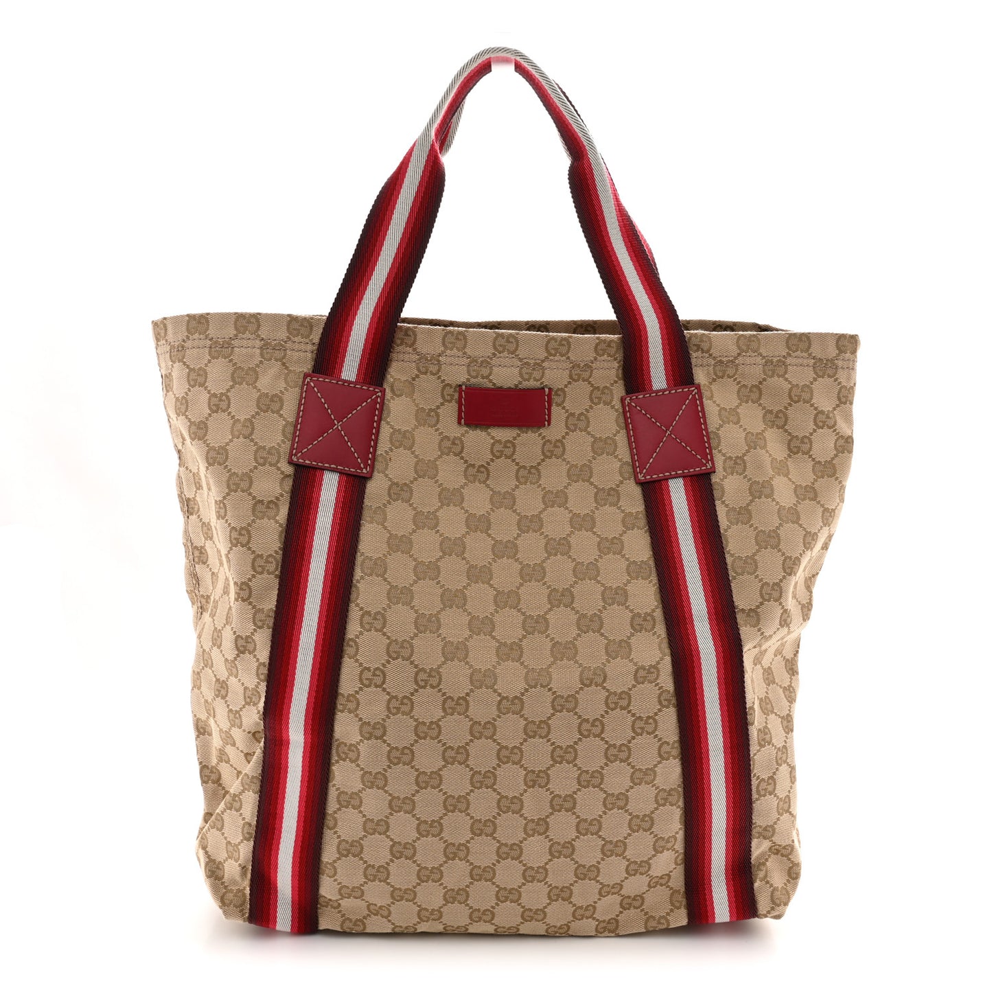 GG Monogram Medium Web Handle Vertical Tote Red