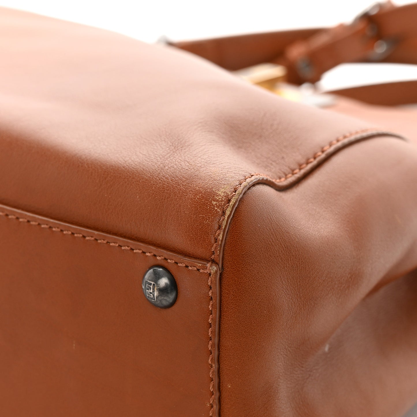 Vitello Suede Medium Peekaboo Iconic Satchel Cuoio Rame Moro
