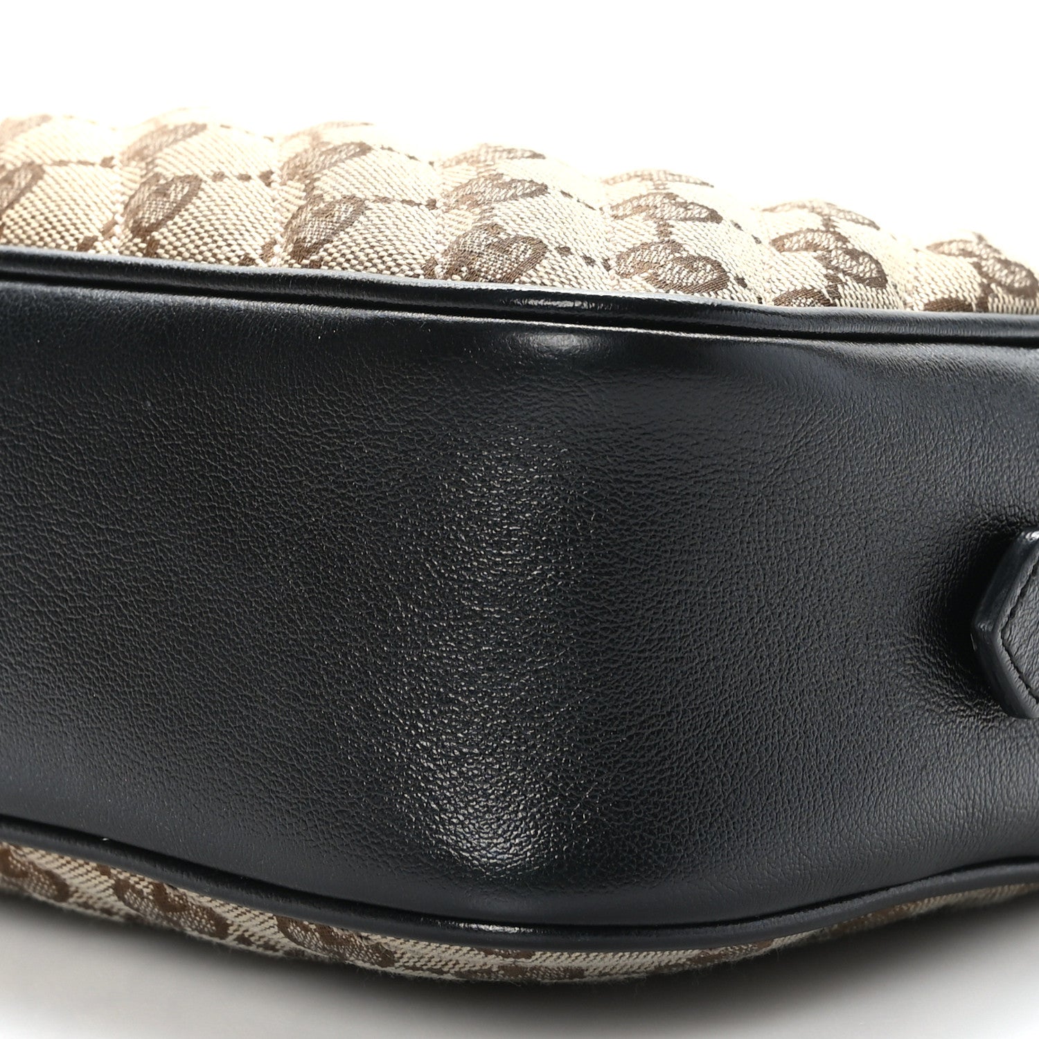 Gucci Monogram Matelasse Diagonal Small GG Marmont Chain Shoulder Bag Beige Black 9 of 11