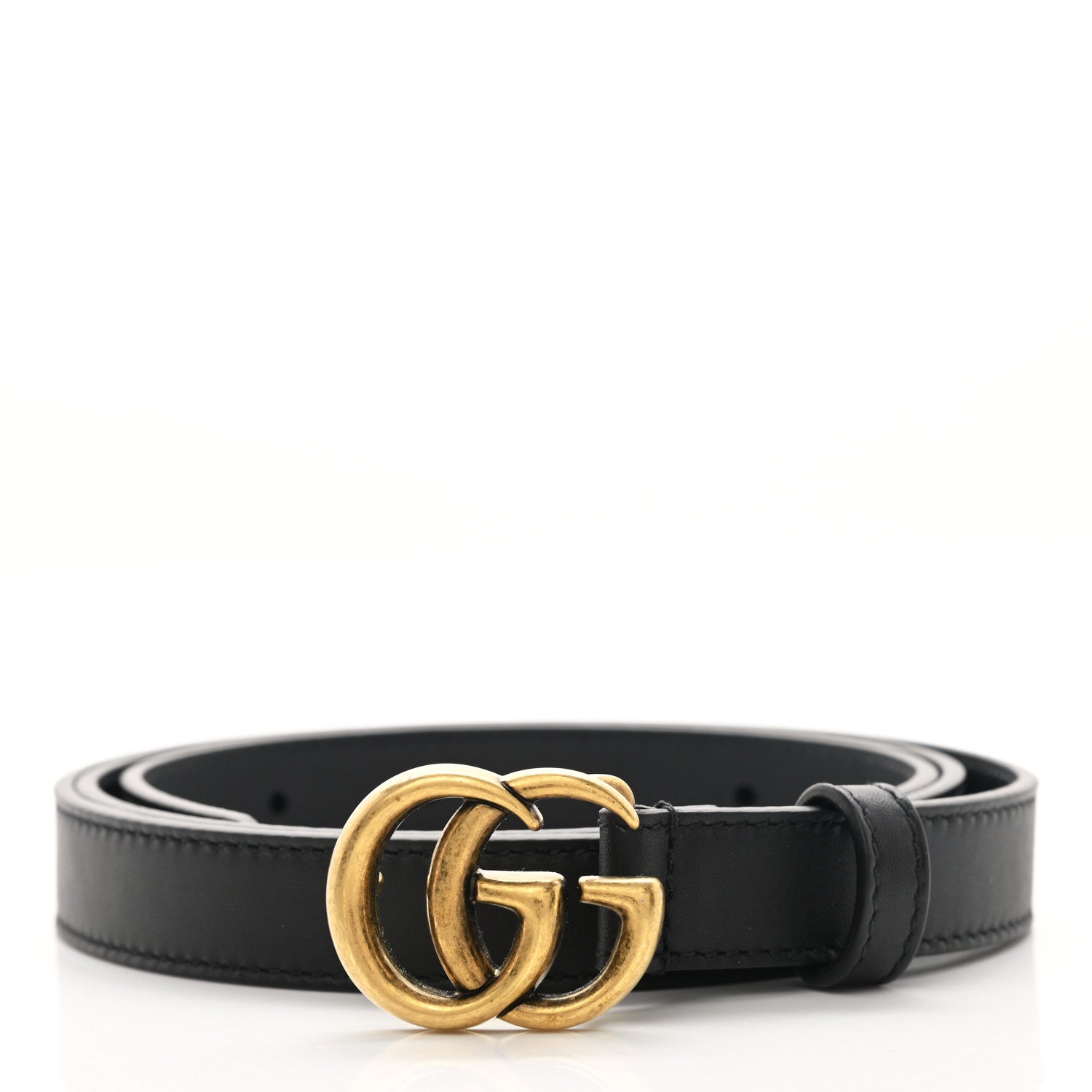 Gucci Calfskin Double G 20mm Belt 95 38 Black 1 of 5
