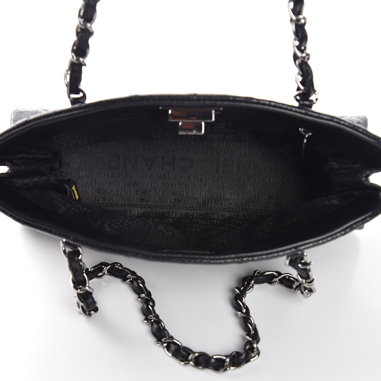 Chanel Glazed Crackled Calfskin Small Reissue Tote Black 5 of 10