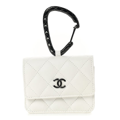 Chanel Lambskin Quilted CC Hook Card Holder White 1 of 8