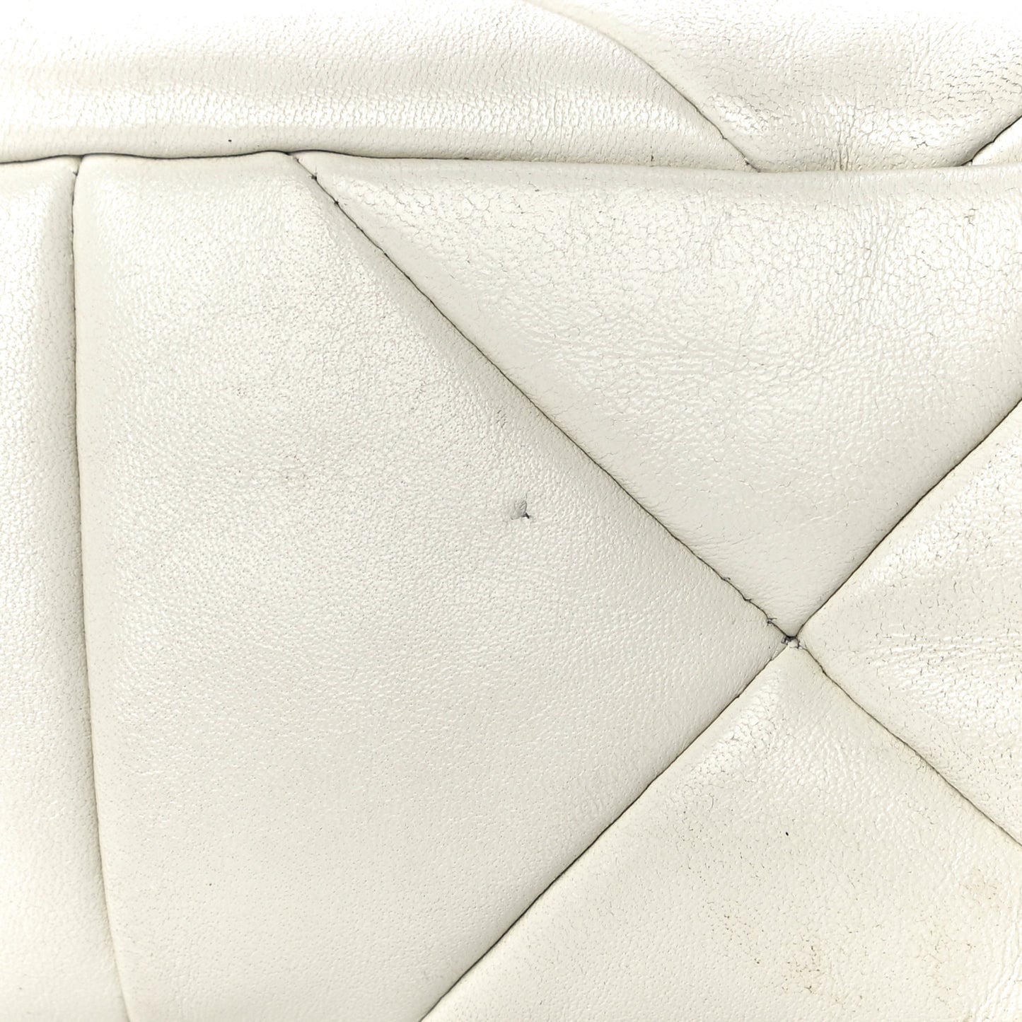 Nappa Re-Nylon Triangle Quilted Patchwork System Flap Shoulder Bag White