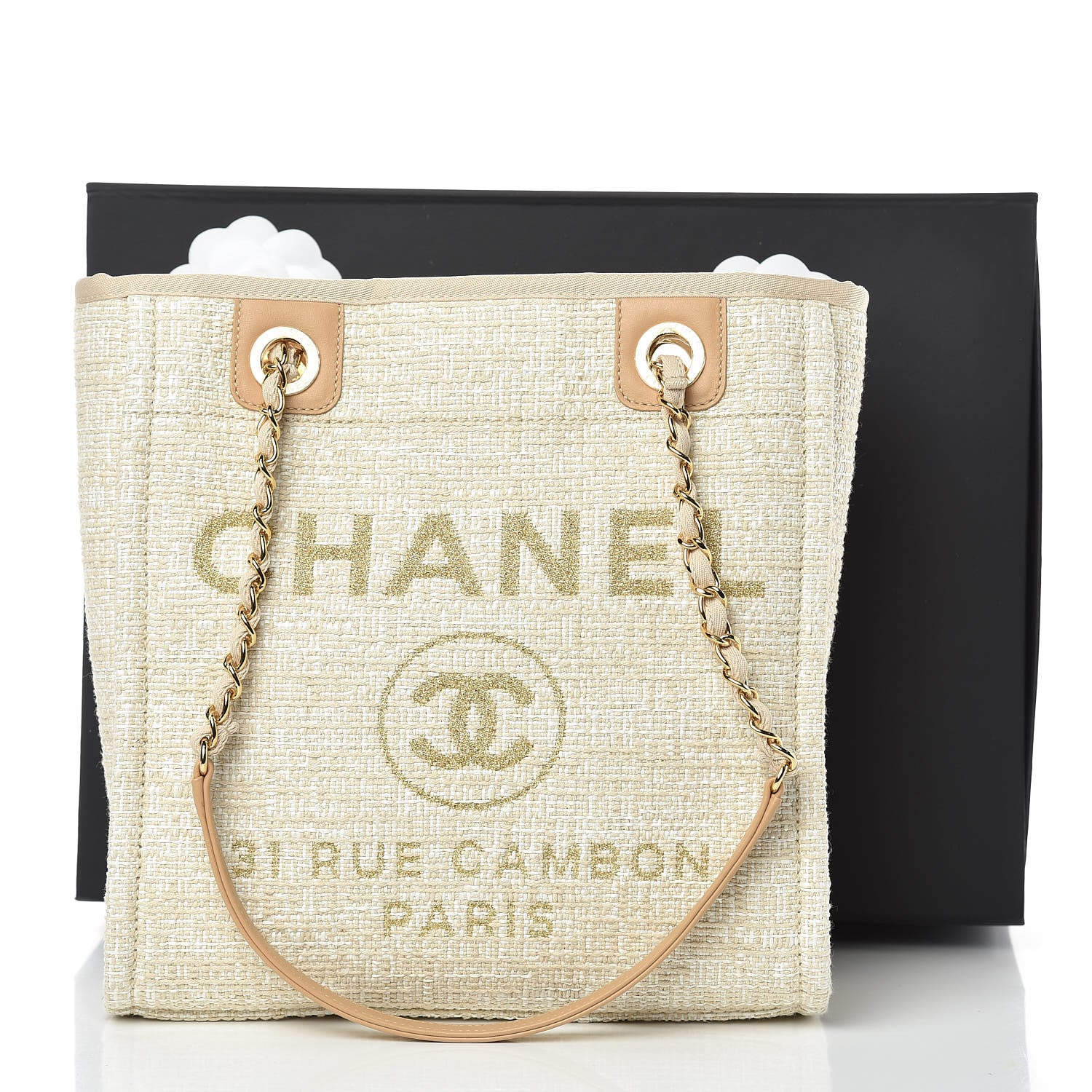 Chanel Canvas Mini Deauville Tote Ivory 10 of 10