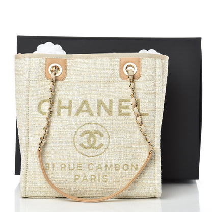Chanel Canvas Mini Deauville Tote Ivory 10 of 10