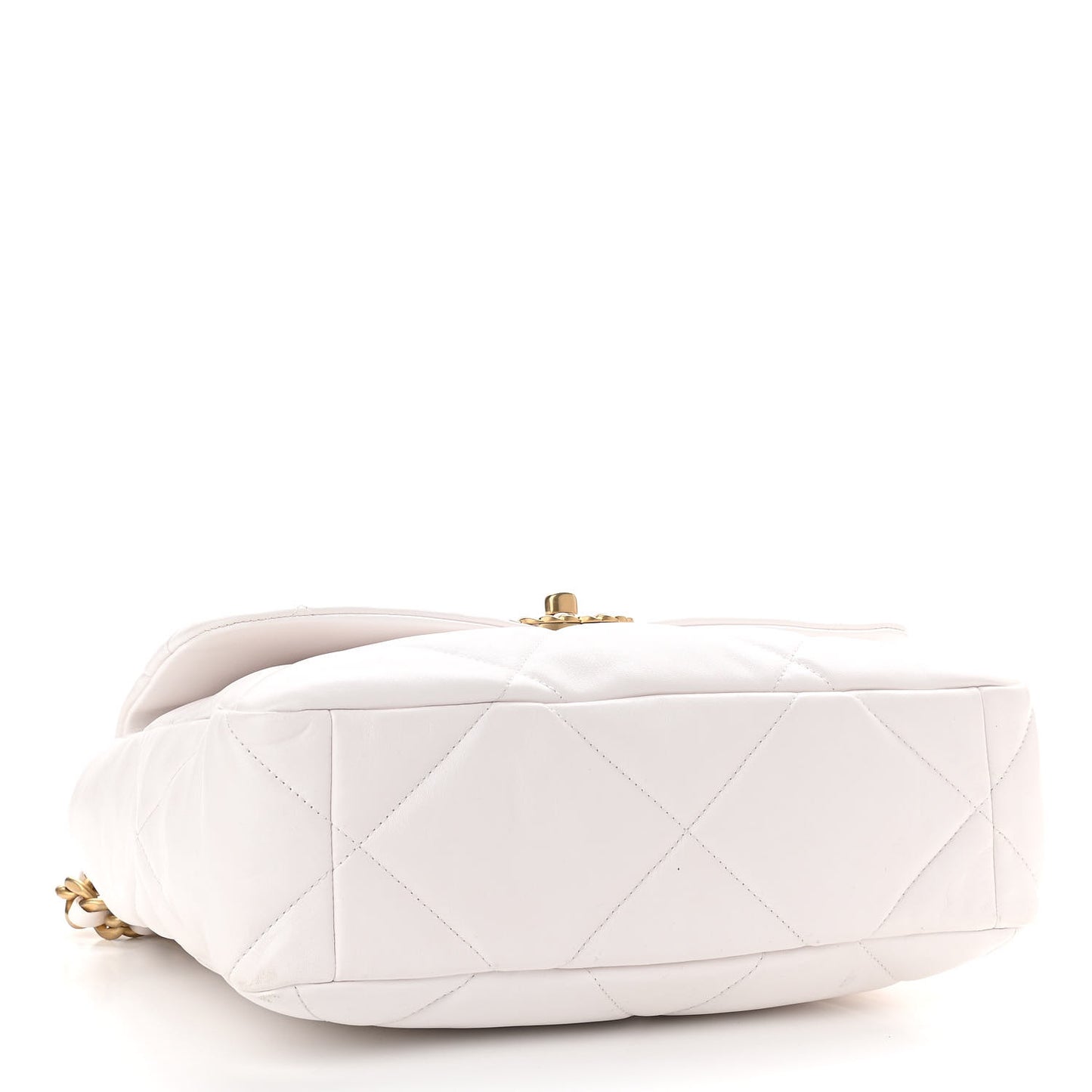 Lambskin Quilted Large Chanel 19 Flap White