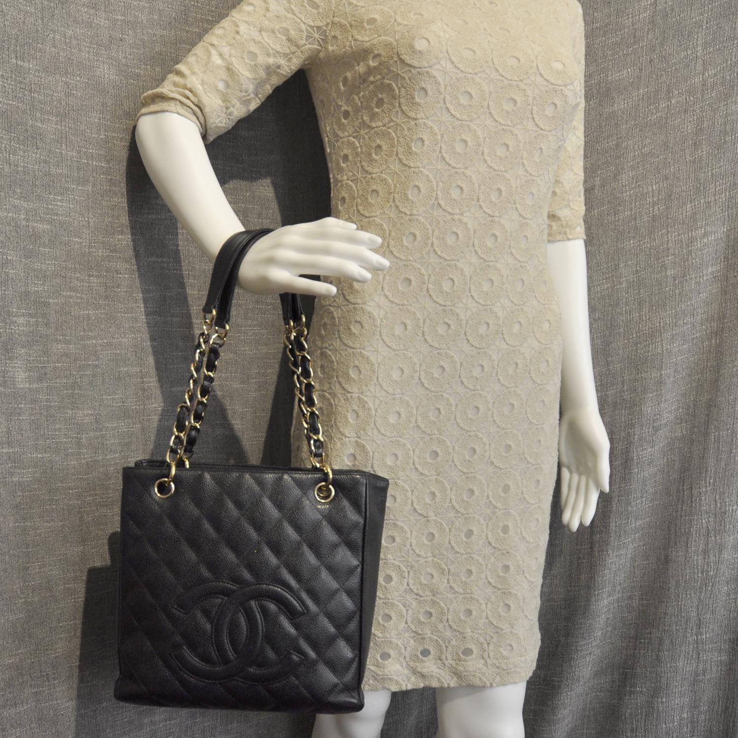 Chanel Caviar Petit Shopping Tote PST Black GHW 2 of 10