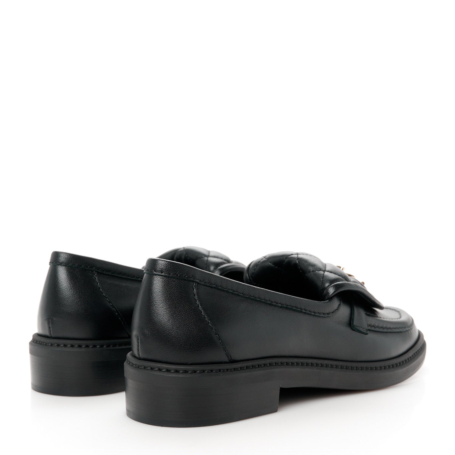 Chanel Lambskin Quilted CC Turnlock Loafers 37 Black 4 of 10