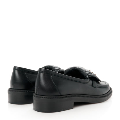 Chanel Lambskin Quilted CC Turnlock Loafers 37 Black 4 of 10