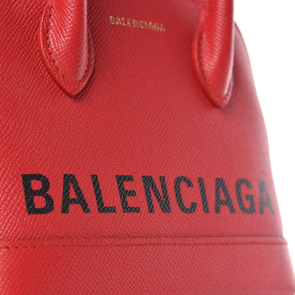 Balenciaga Signature Grained Calfskin Logo XXS Ville Top Handle Bag Rouge Lantern Black 9 of 9