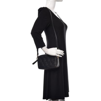 Fendi Vitello Century FF 1974 Embossed Mini Camera Case Black 2 of 10