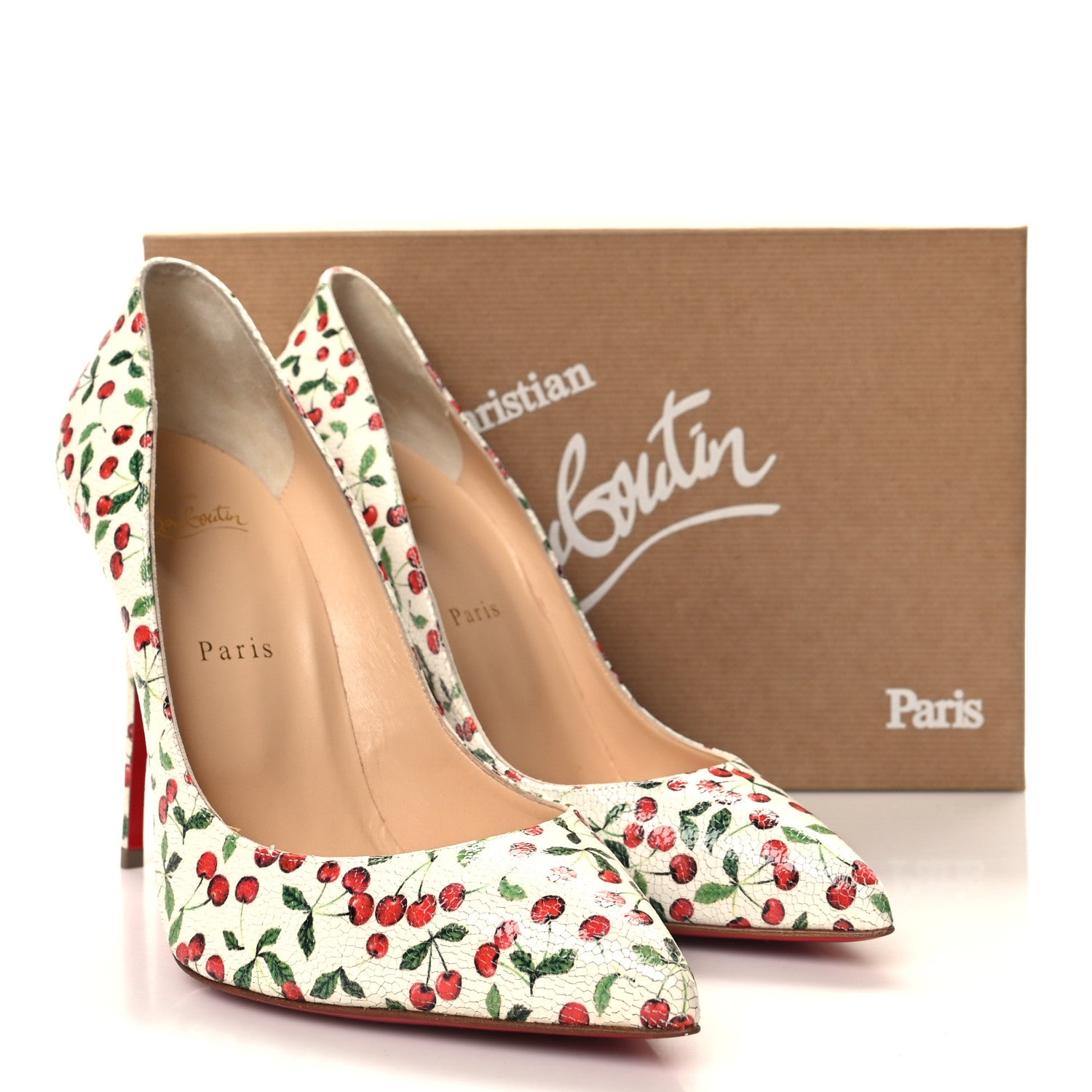 Christian Louboutin Calf Caviar Cerise Pigalle Follies 100 Pumps 40.5 Latte 8 of 8