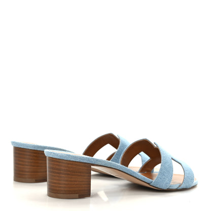 Hermes Denim Oasis Sandals 40 Bleu Clair 4 of 9
