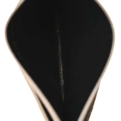 Saint Laurent Grain De Poudre Matelasse Chevron Monogram Credit Card Case Dark Beige 5 of 8