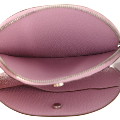 Hermes Chevre Mysore In-The-Loop Wink Card Holder Mauve Sylvestre Bleu Electrique Capucine 5 of 7