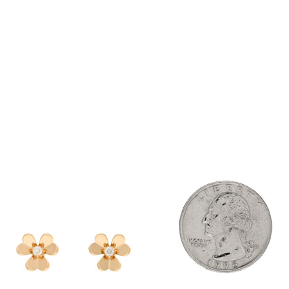 Van Cleef & Arpels 18K Yellow Gold Diamond Mini Frivole Earrings 2 of 5