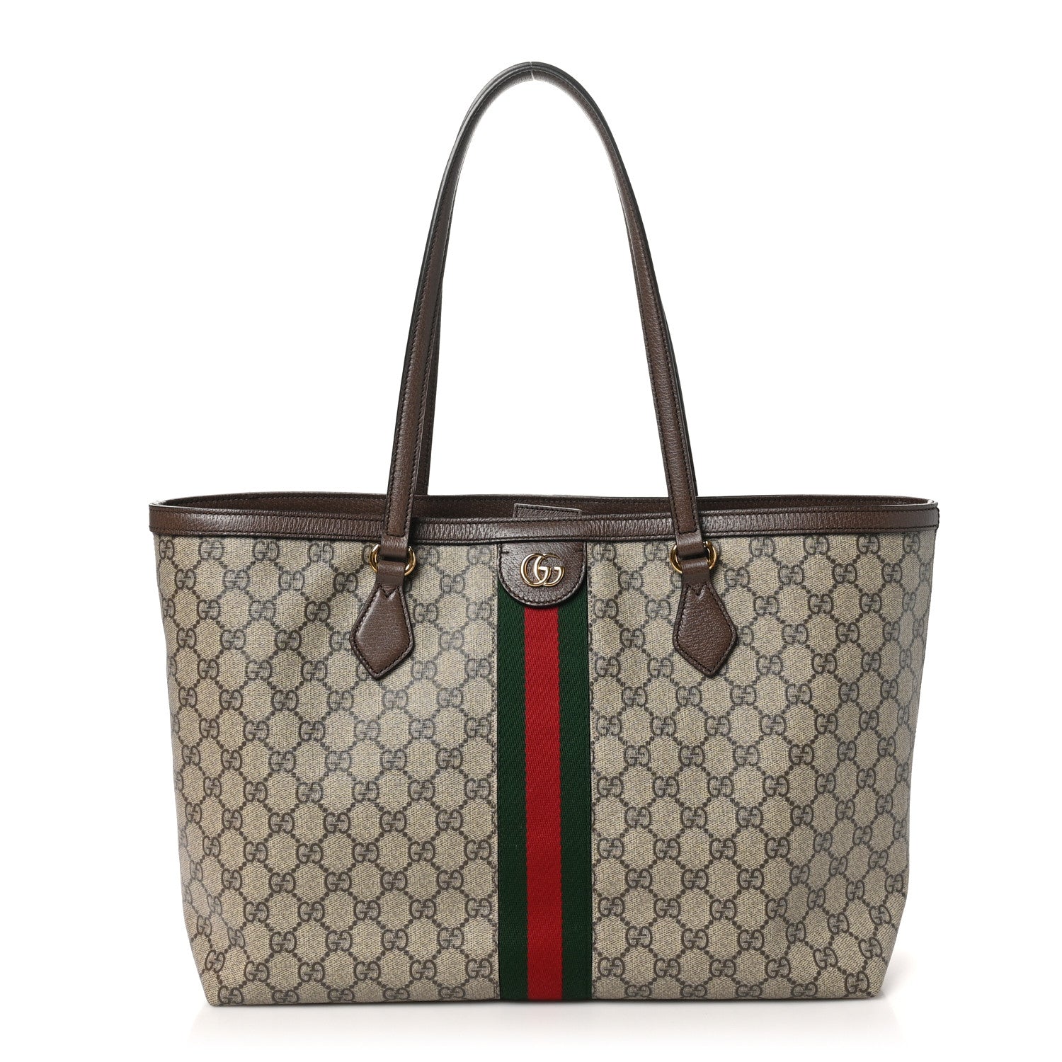 Gucci GG Supreme Monogram Medium Ophidia Shopping Tote Brown 1 of 10