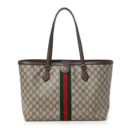 Gucci GG Supreme Monogram Medium Ophidia Shopping Tote Brown 1 of 10