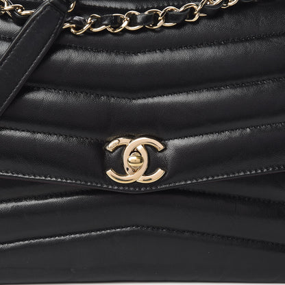 Chanel Shiny Lambskin Chevron Quilted Miroir Black 10 of 10