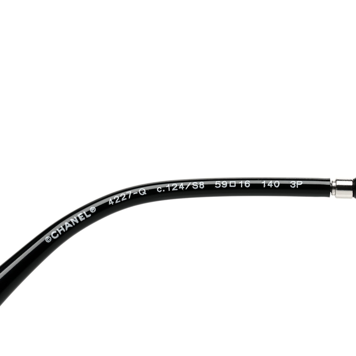 Chanel Metal Lambskin Polarized Pilot Fall Sunglasses 4227-Q Black 5 of 7