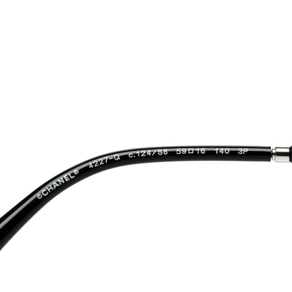Chanel Metal Lambskin Polarized Pilot Fall Sunglasses 4227-Q Black 5 of 7