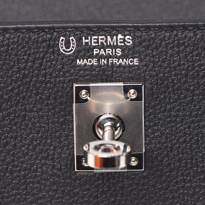 Hermes Togo Horseshoe Kelly Retourne 25 Black Magnolia 24 of 41