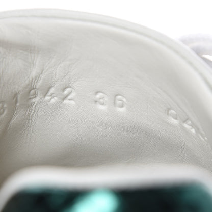 Gucci Calfskin Ayers Bee Embroidered Womens Ace Sneakers 36 White Green 6 of 10