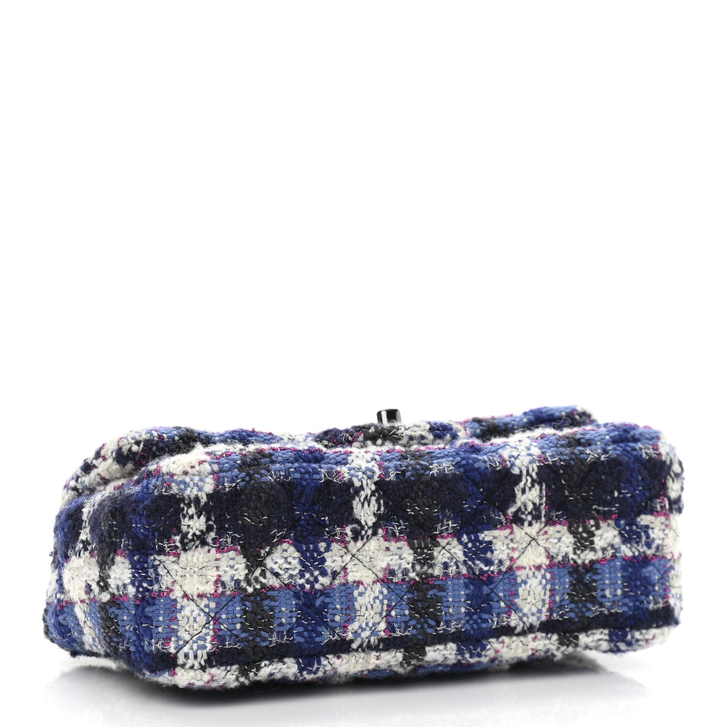 Tweed Quilted Mini Rectangular Flap Blue Multicolor