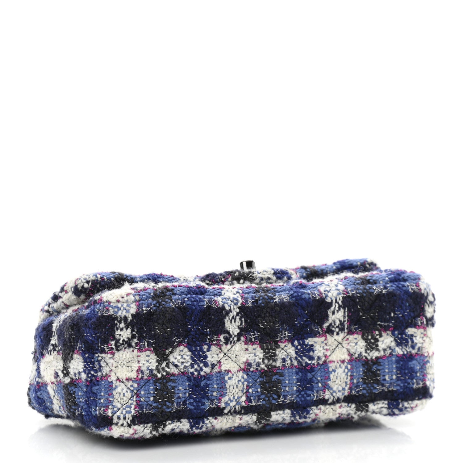 Chanel Tweed Quilted Mini Rectangular Flap Blue Multicolor 3 of 9