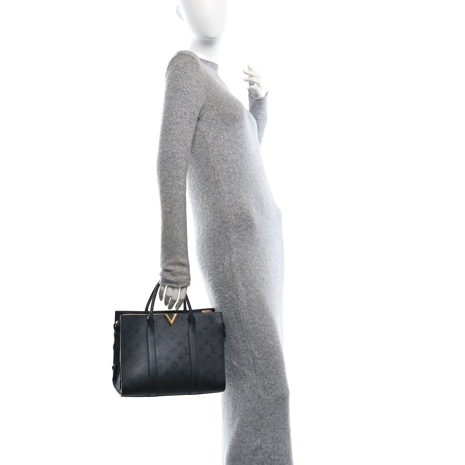 Louis Vuitton Monogram Cuir Plume Very Tote MM Black 2 of 10