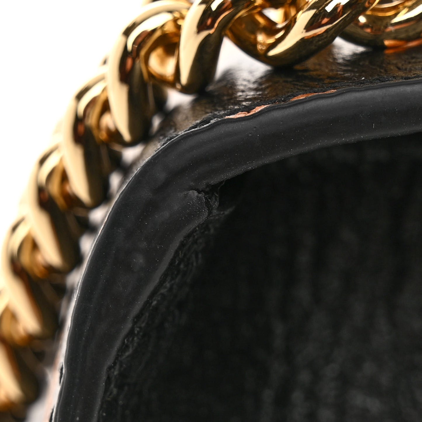 Textured Dollar Calfskin Berry Print Small Padlock Shoulder Bag Black Light Copper