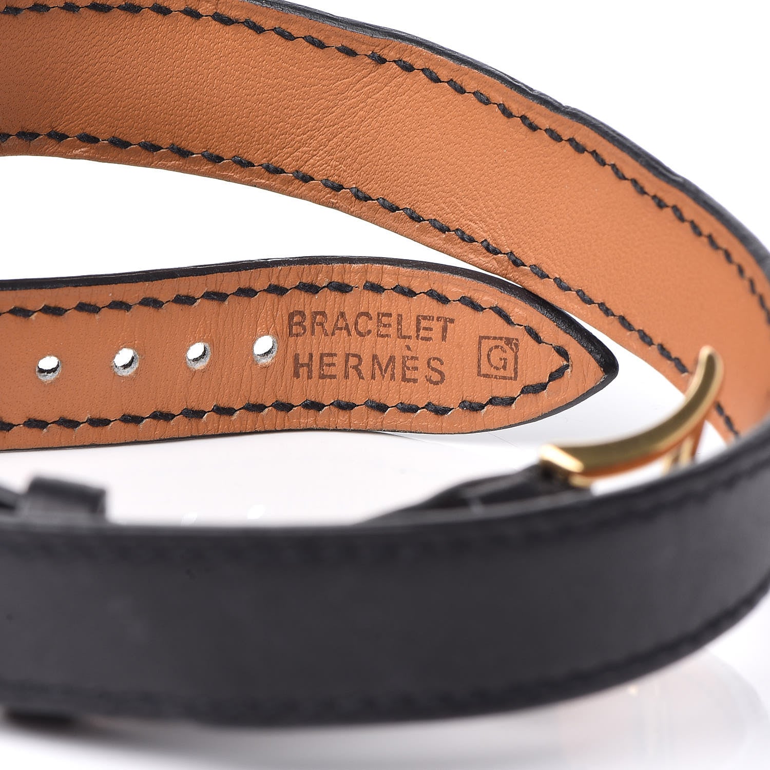 Hermes Stainless Steel Barenia 20mm Kelly Cadena Double Tour Quartz Watch Noir 5 of 6