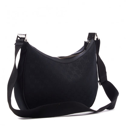 Gucci Monogram Medium Half Moon Hobo Black 2 of 9
