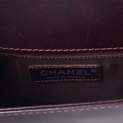 Chanel Goatskin Quilted Small Boy Handle Flap Burgundy 6 of 10