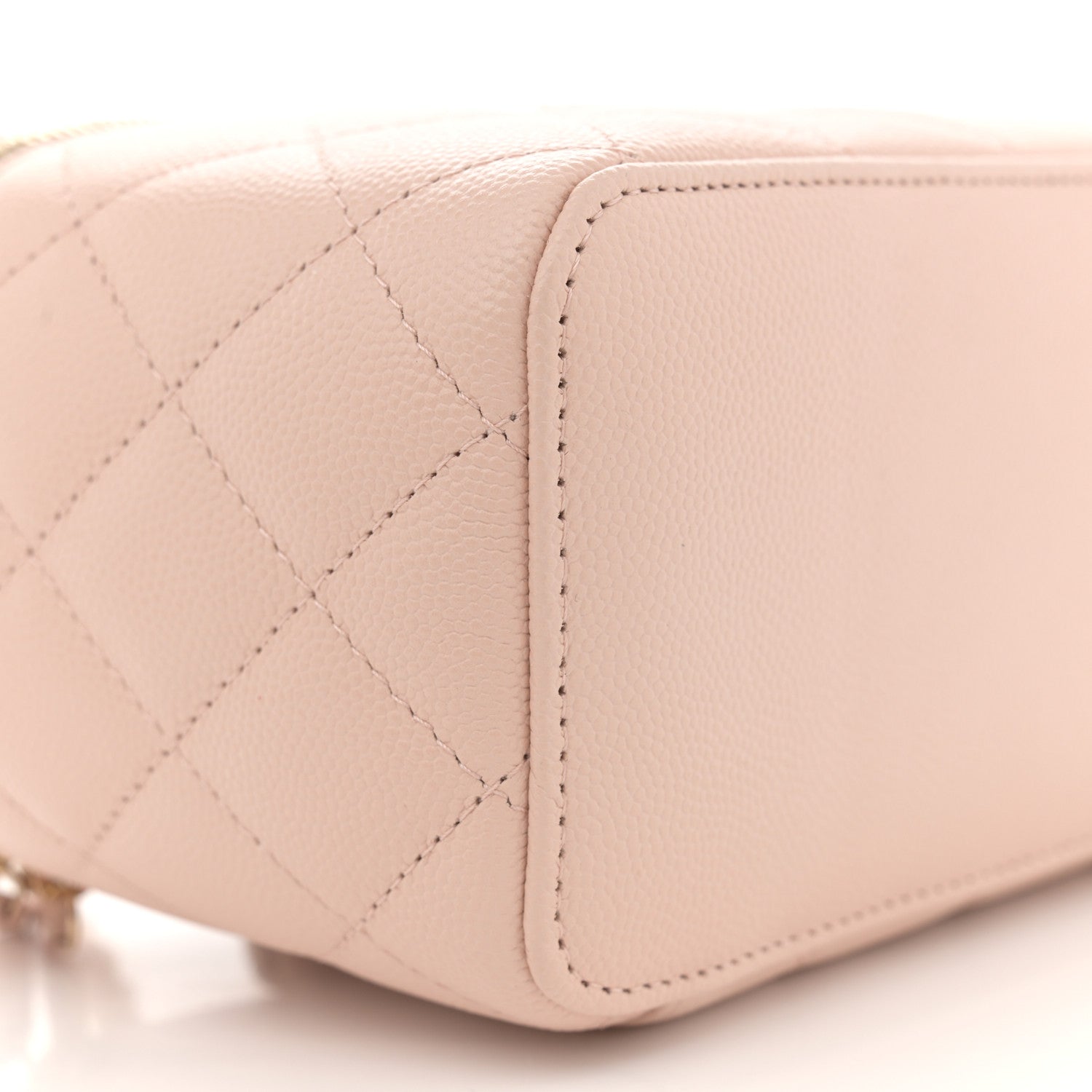 Chanel Caviar Quilted Small Vanity Case With Chain Light Beige 9 of 11
