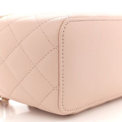 Chanel Caviar Quilted Small Vanity Case With Chain Light Beige 9 of 11