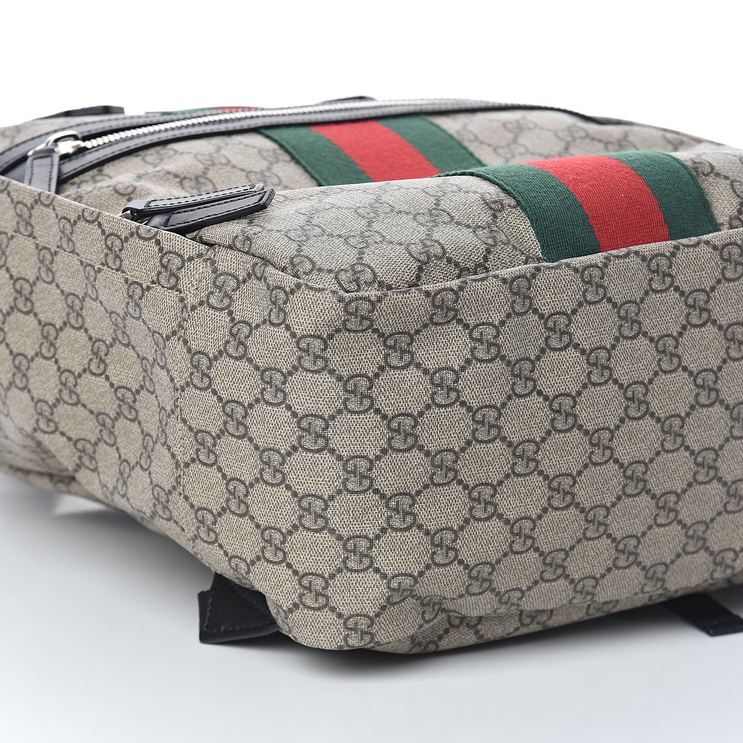 Gucci Soft GG Supreme Monogram Appia Calfskin Web Tote Backpack Beige Ebony Black 8 of 9
