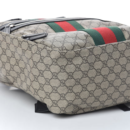Gucci Soft GG Supreme Monogram Appia Calfskin Web Tote Backpack Beige Ebony Black 8 of 9