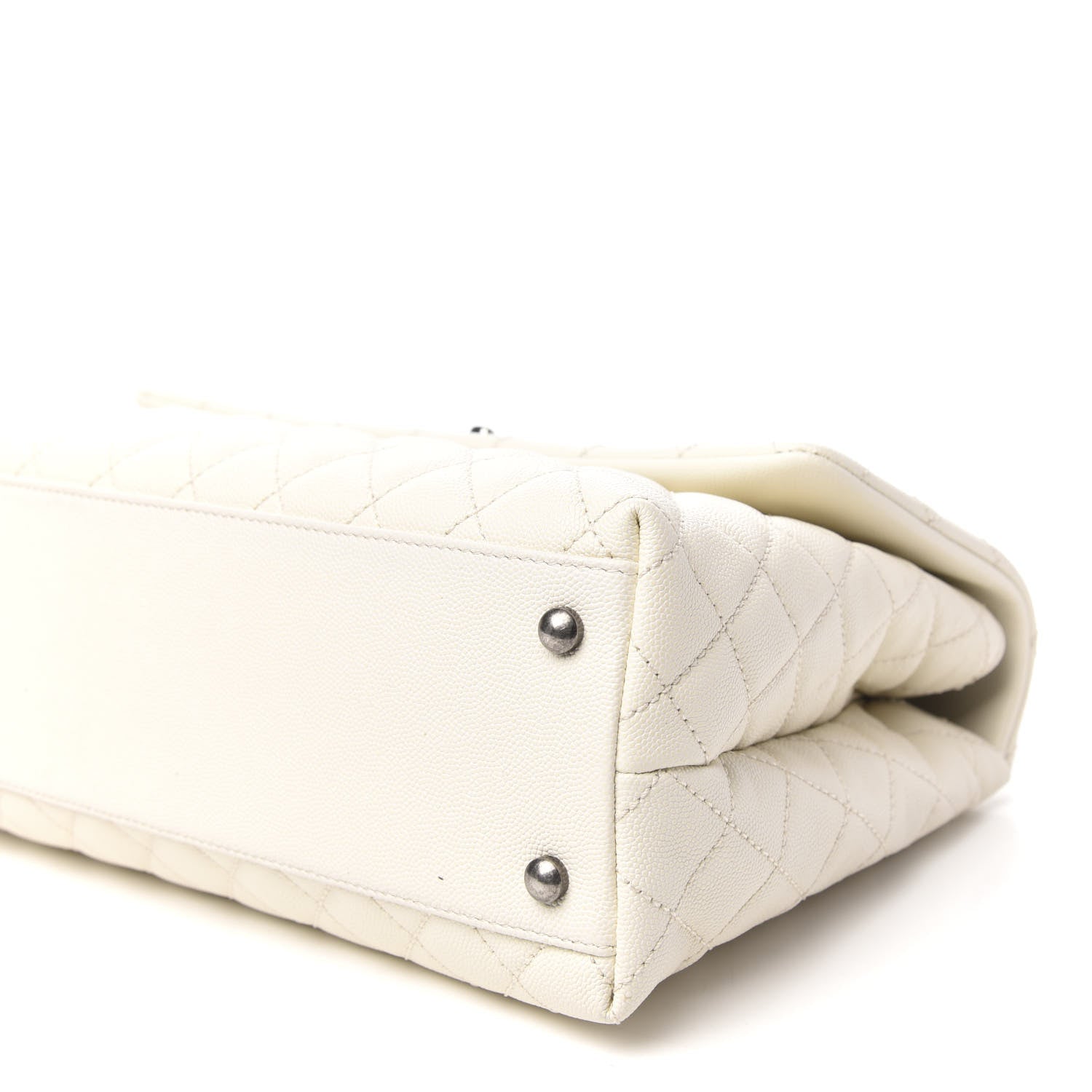 Chanel Caviar Lizard Quilted Medium Coco Handle Flap White 7 of 11