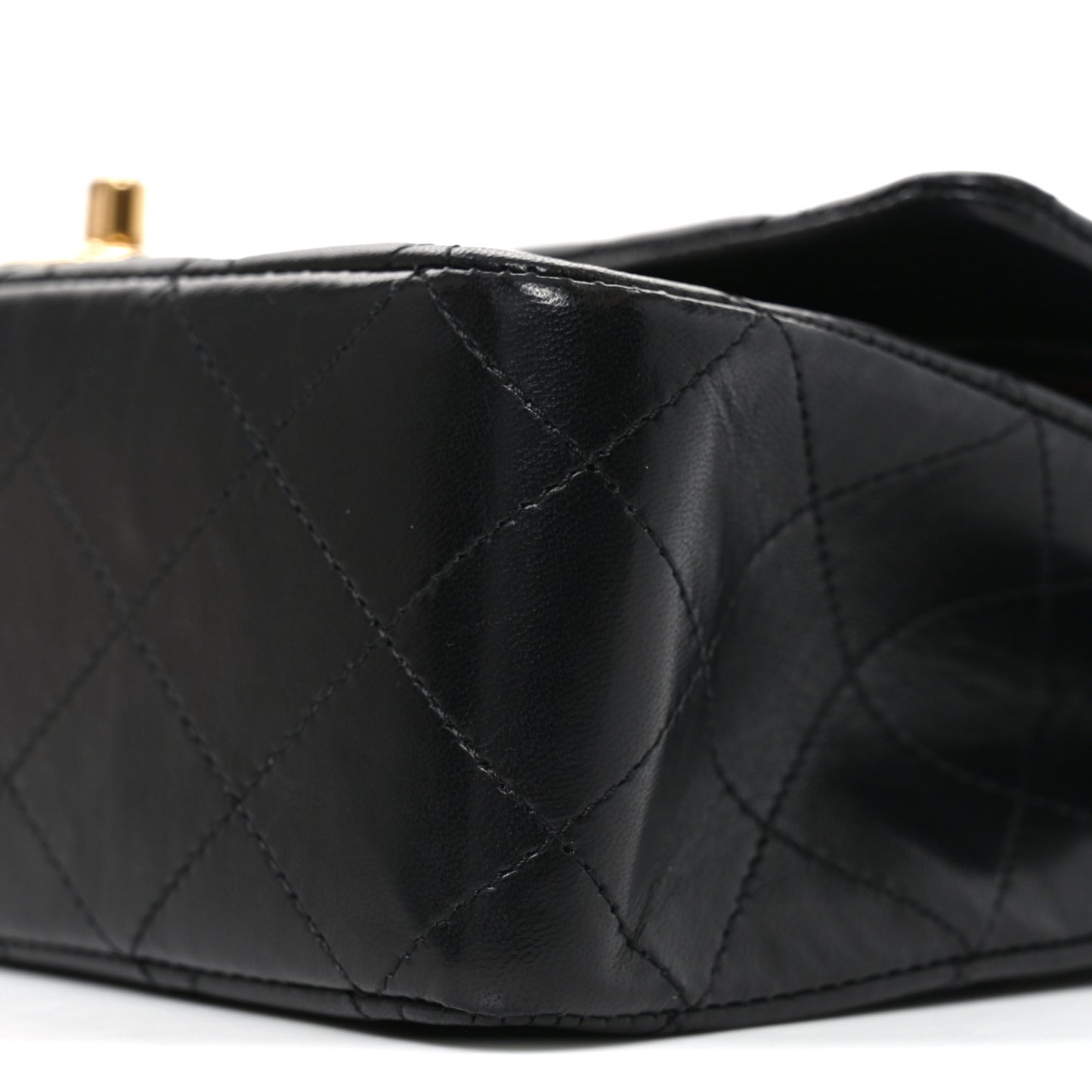 Lambskin Quilted Medium Double Flap Black