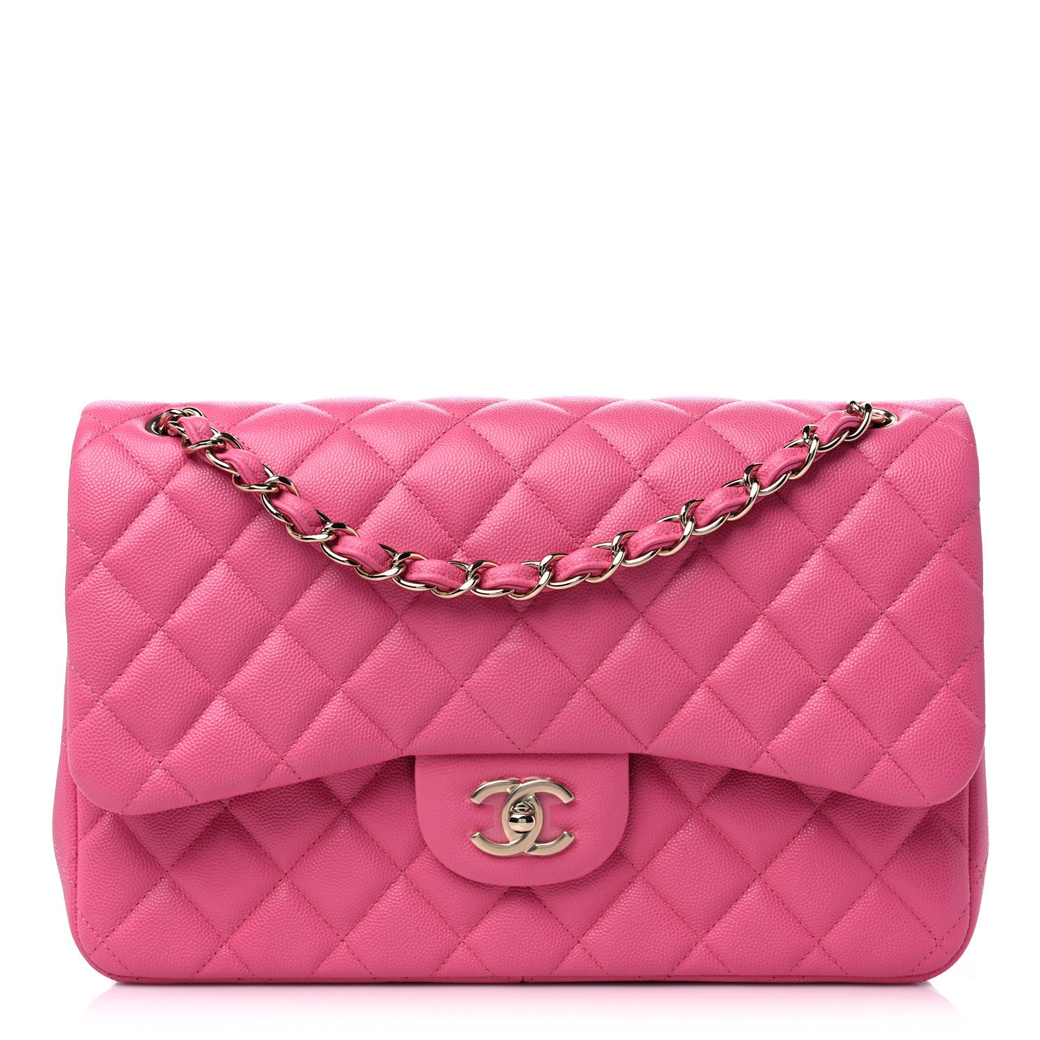 Chanel Caviar Quilted Jumbo Double Flap Pink 1 of 10