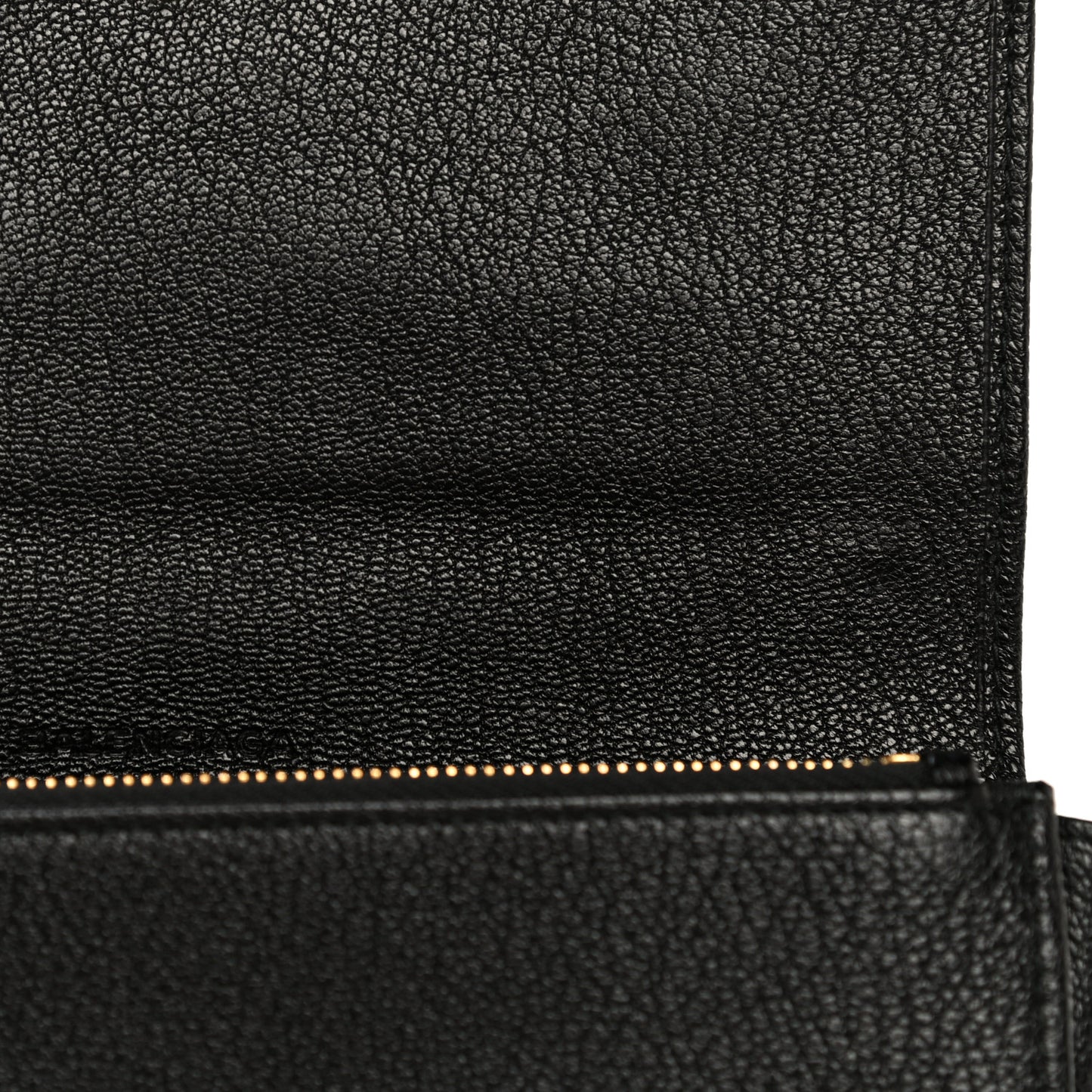 Chevre Gold Metallic Edge Hardware Money Wallet Black